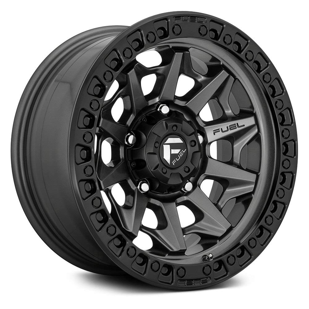 D716 FUEL OFF-ROAD COVERT 17X8.5, 6X5.5, 4.75, 0mm MATTE GUN METAL BLACK BEAD RING - D71617858447