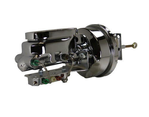 Chrome 7" Power Brake Booster for Front Disc and Rear Drum Brakes for 1964-66 Ford Mustang with Automatic Transmission
