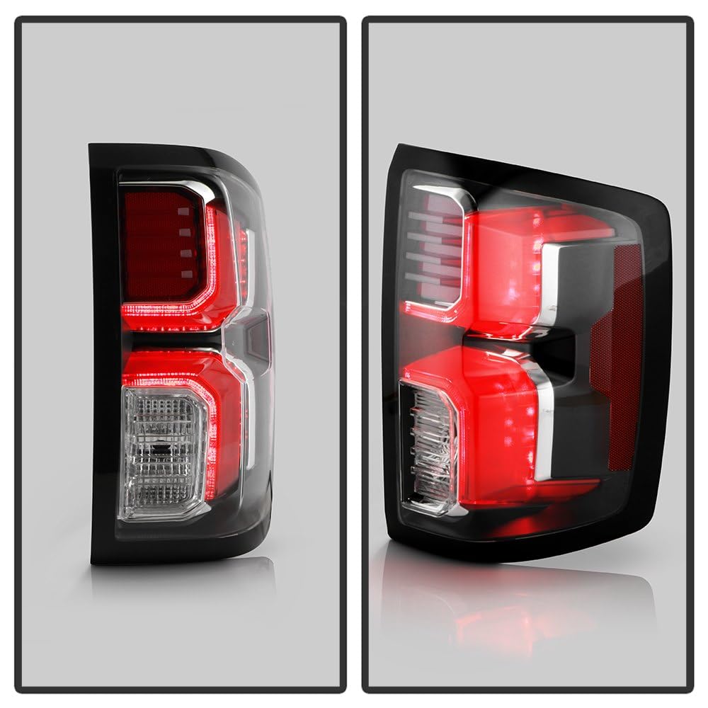 Chevy Silverado 1500 Spyder (POE) 16-18 OE Plus (Fit Halogen Model) LED Tail Lights - Black