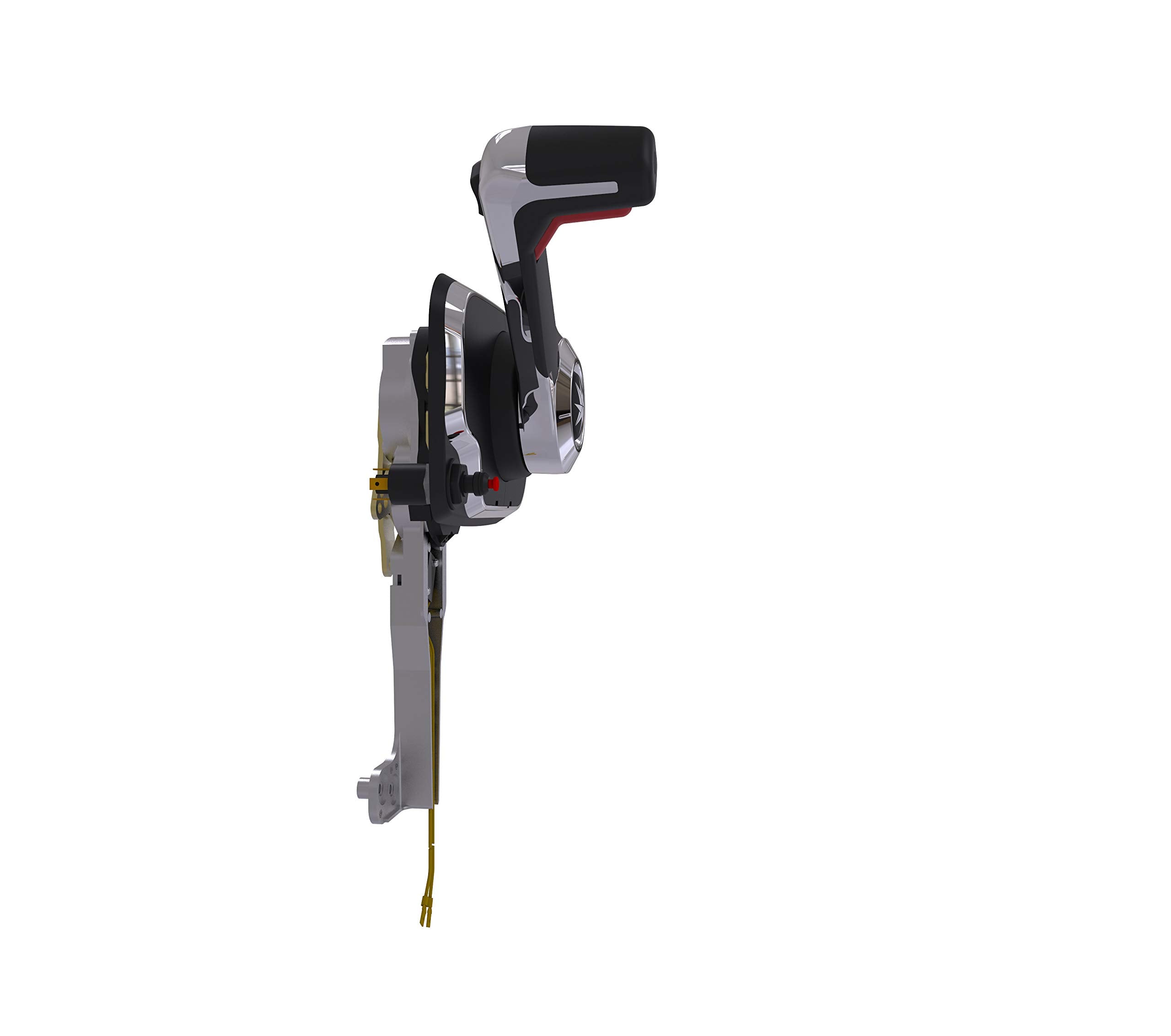 Dometic Xtreme SeaStar Control with Engine Cut Off Switch, CH8351P, Center Console Side Mount, Chrome, Trim Switch