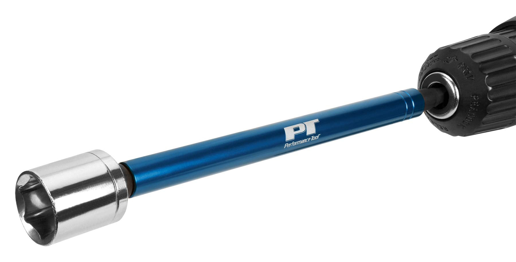 W1382 Performance Tool: Chrome Vanadium 1/2-in. Drive 8-in. Socket Adapter, Black Finish