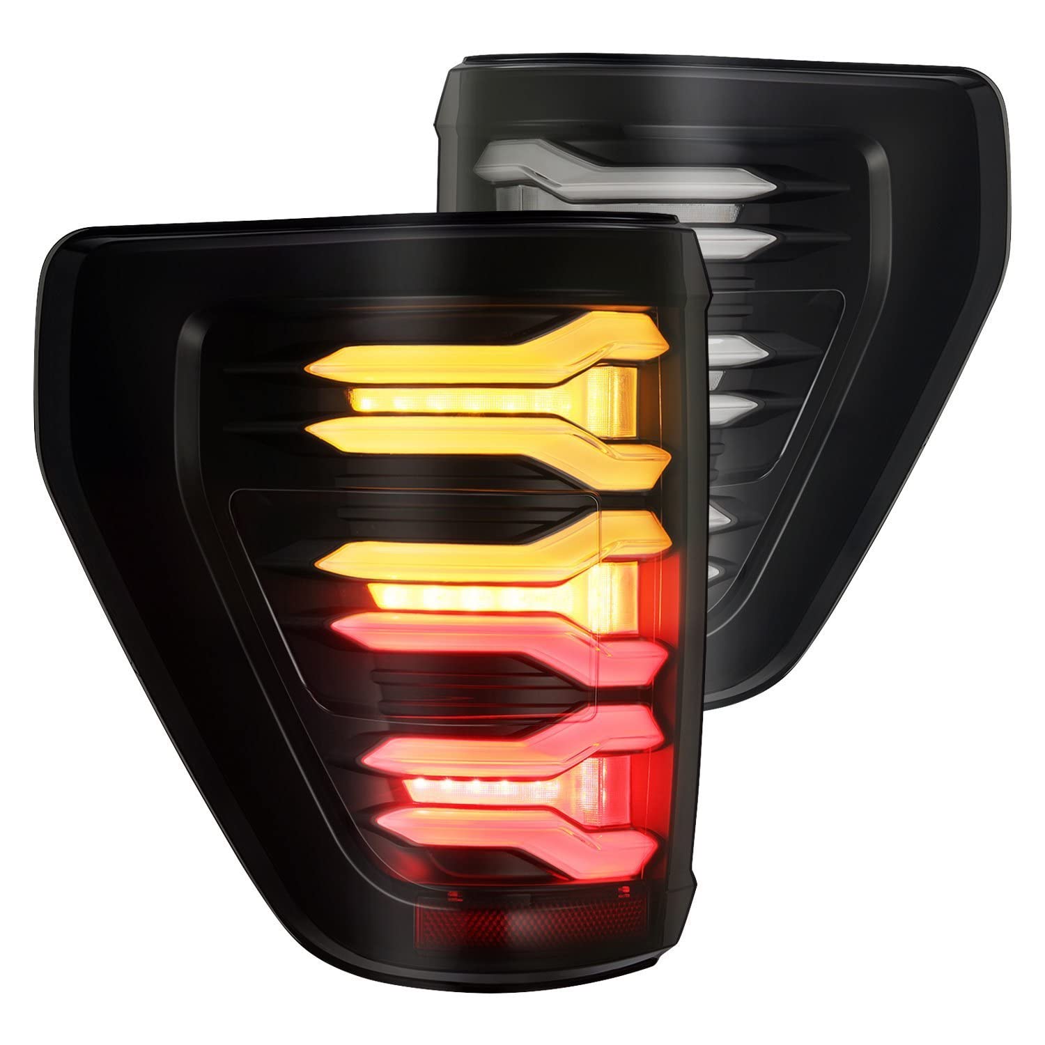 LUXX-Series Alpharex Black/Smoke Sequential Fiber Optic LED Tail Lights