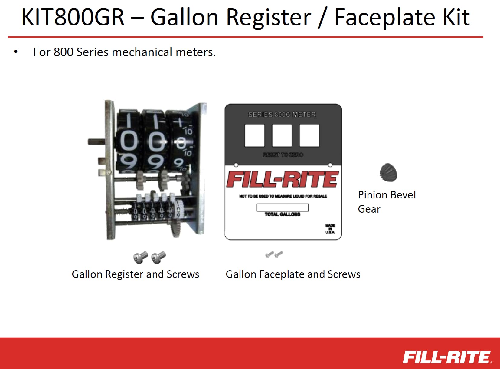 KIT800GR Fill-Rite Kit, 800 Series Gallon Register & Faceplate