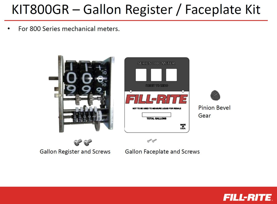KIT800GR Fill-Rite Kit, 800 Series Gallon Register & Faceplate