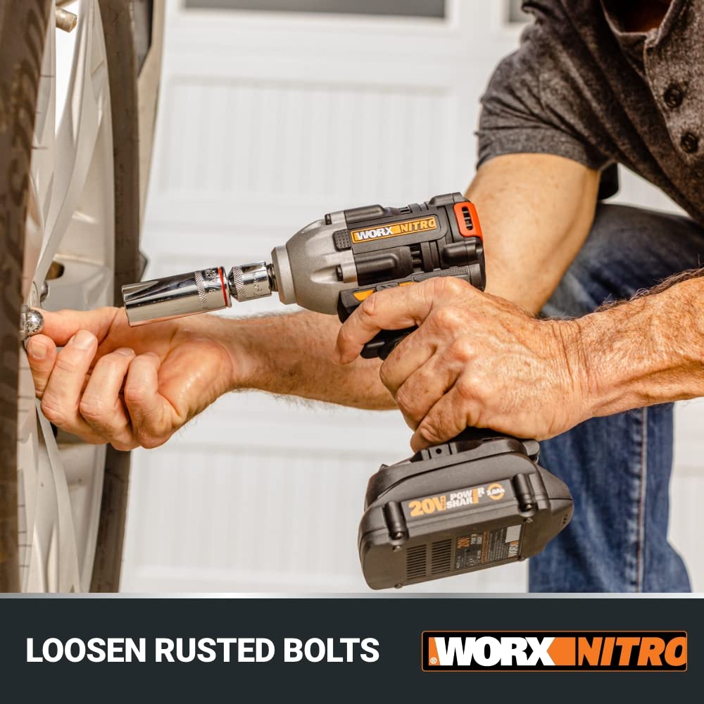 WX272L WORX Nitro 20V Power Share 1/2" Cordless Impact Wrench with Brushless Motor