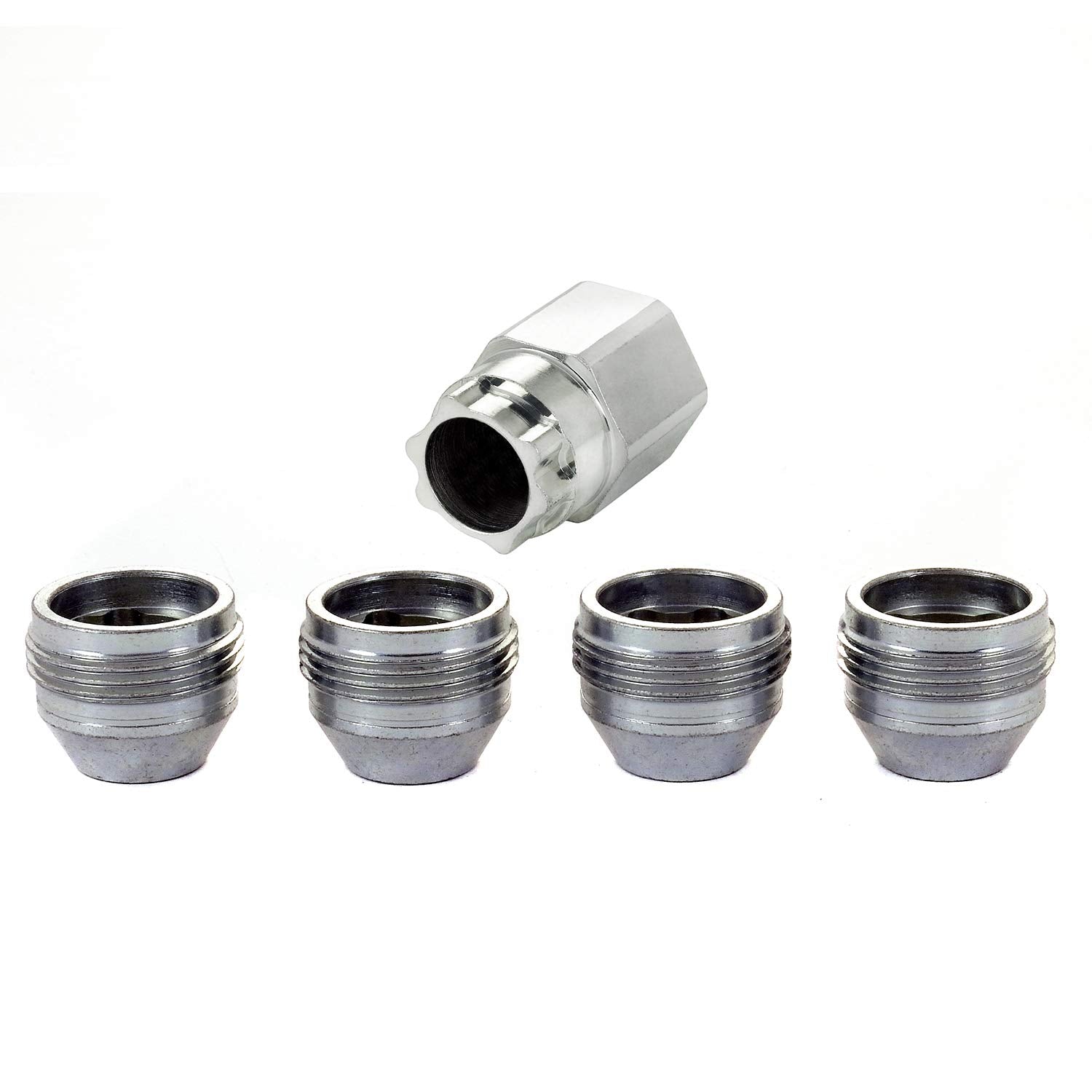 Cone Seat McGard 24019 - Under Hub Cap Wheel Locks (M14 x 1.5 Thread Size) - Set of 4 Silver