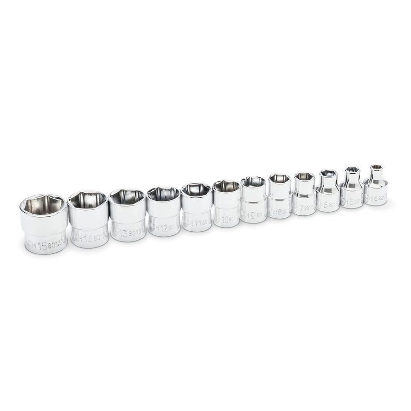 12 Piece GEARWRENCH 1/4" Drive 6 Point MM Stubby Socket Set - 81394
