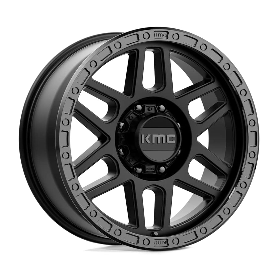 KMC Wheels 17X9 MESA 8X1705.71 18mm SATIN BLACK WITH GLOSS BLACK LIP - KM54479087718
