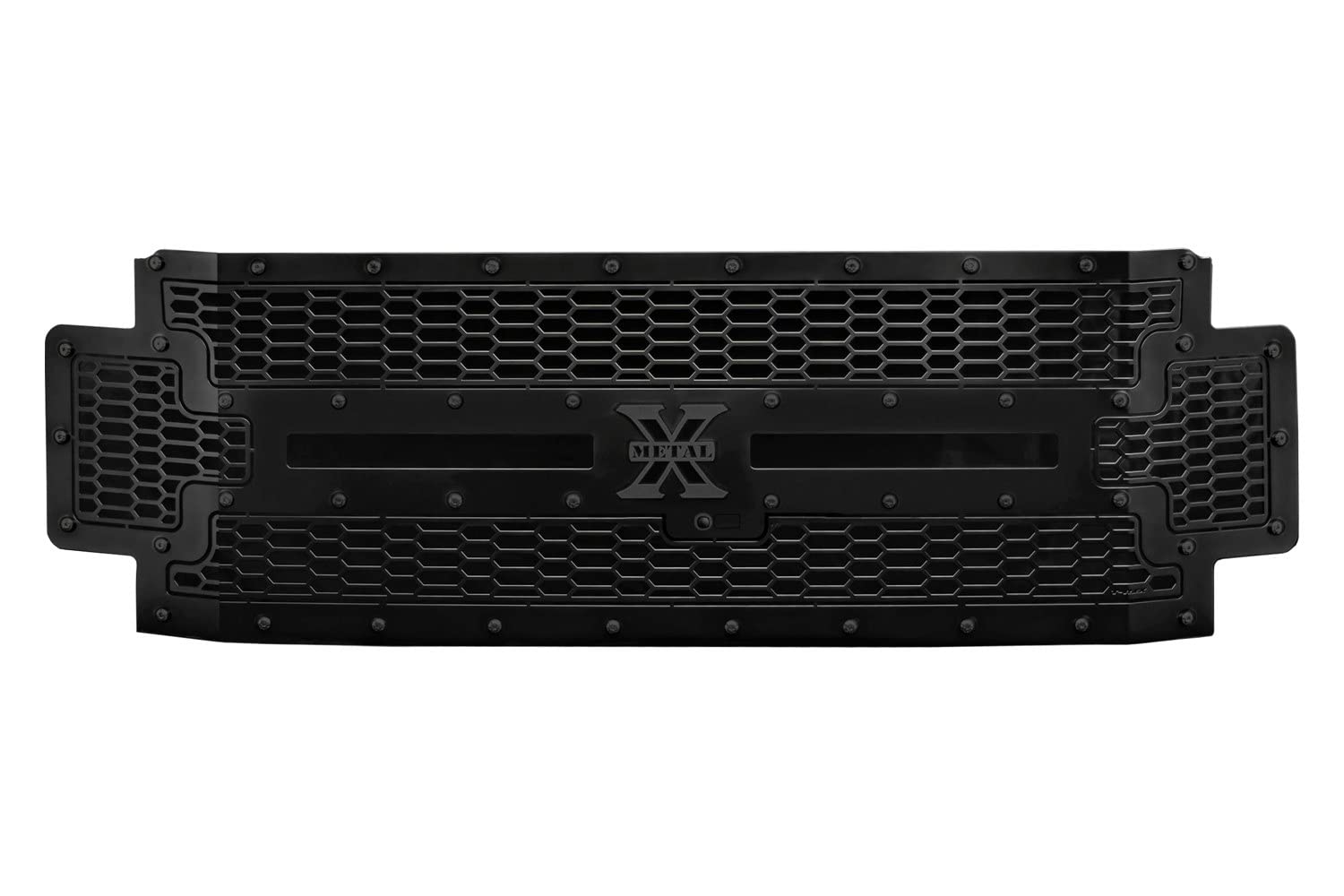 Stealth Laser X Grille, 2017-2019 Super Duty, Black, 1 Pc, Replacement, Black Studs, Fits Vehicles with Camera - PN #7715371-BR