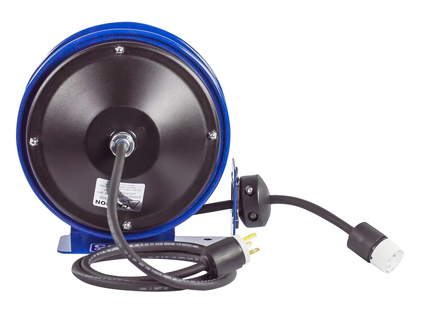 PC10-3012-A Coxreels Compact Power Cord Reel, PC10 Series 12/3 x 30’ Single INDL - Space-Saving Design with Easy-Access Cover and Spring Motor - Heavy-Duty Steel Construction, Made in the USA, Blue