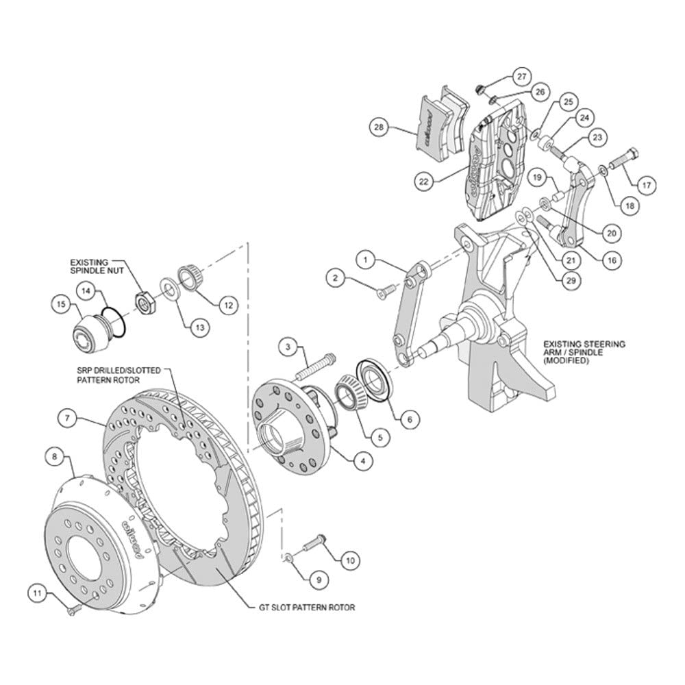 14.00" FNSL6R Front Hub Kit