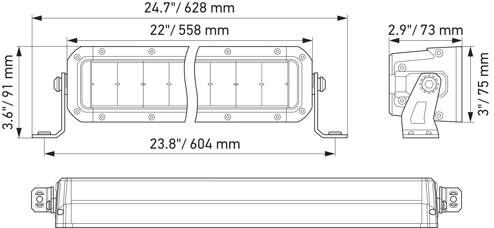 Hella Tough Black Magic 20 Inch Double Row LED Lightbar- Performance High Beam Off-Road Light for Pickup Trucks, ATV, SUV, 4x4, Jeep, Tractors / 358197401