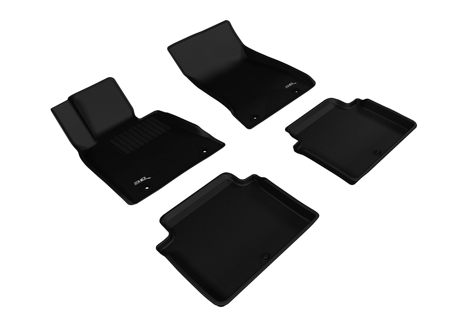 Complete Set 3D MAXpider L1GS00301509 Custom Fit All-Weather Floor Mat for Select Genesis G80 Models - Kagu Rubber (Black)