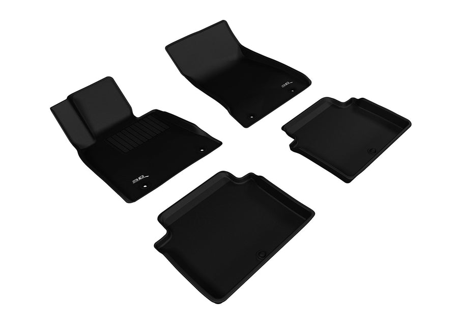 Complete Set 3D MAXpider L1GS00301509 Custom Fit All-Weather Floor Mat for Select Genesis G80 Models - Kagu Rubber (Black)
