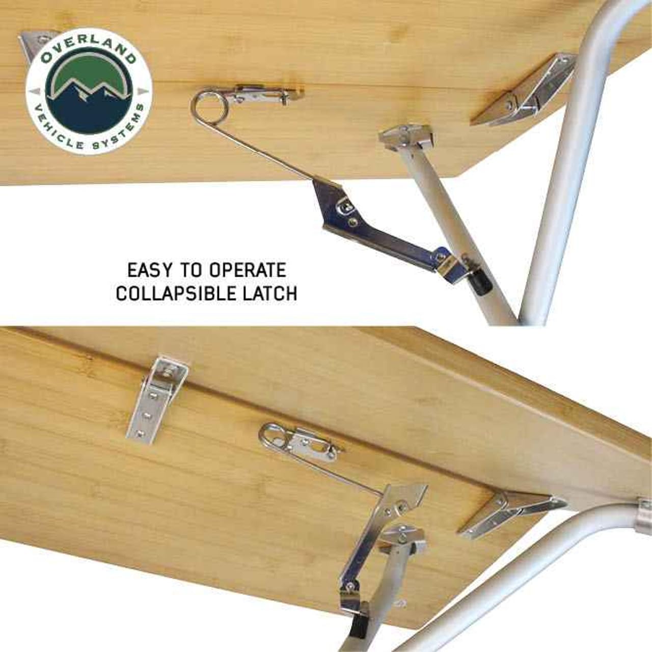 Kick It Overland Vehicle Systems Portable Bi-Fold Table – Durable Wood Base + Carry Bag