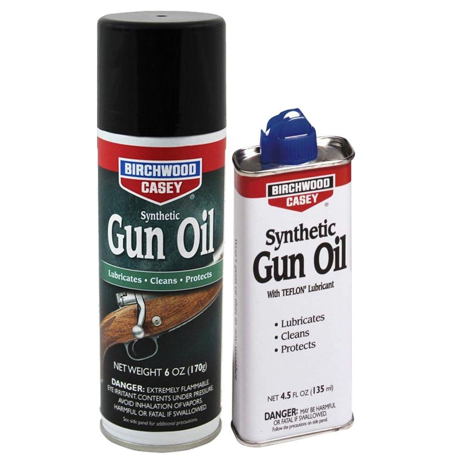 Synthetic Gun Oil BIRCHWOOD CASEY Convenient-Packed Long-Lasting Gun Lubricant for Reducing Friction, Cleaning, and Protecting Metal Surfaces, 4.5-ounce Spout Can