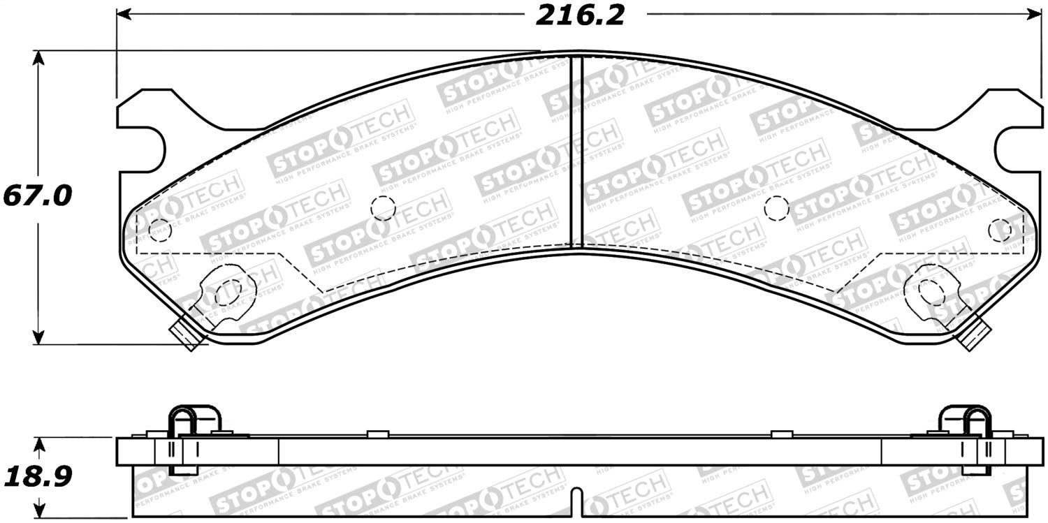 Rear StopTech 308.09090 Brake Pads with Shims and Hardware Street