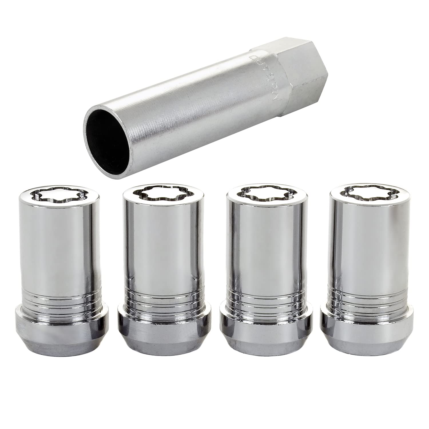 Tuner Style McGard 25115 Chrome (M14 x 1.5 Thread Size) Cone Seat Wheel Lock Set of 4