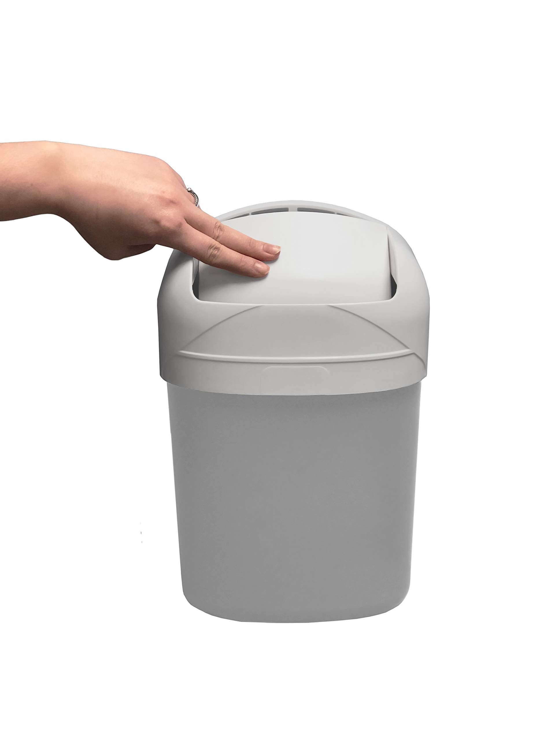 Cabinet Mount Camco Trash Can | Ideal for Tight Spaces in an RV, Boat, Apartment, Dorm Room or Tiny House | Measures 13.5" x 8.5" x 5" (43962)