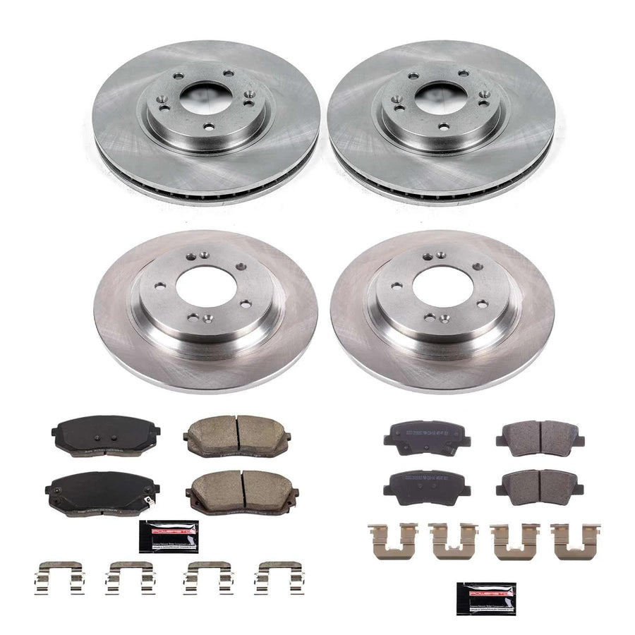 Power Stop KOE8629 Brake Kit-OE Front and Rear Brake Rotors & Ceramic Brake Pads For Kia Optima 2017 [Model Specific]
