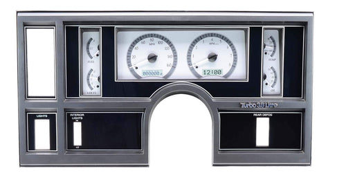 Dakota Digital VHX-84B-REG-S-W 84-87 Buick Regal Grand National Analog Gauges Silver Alloy White