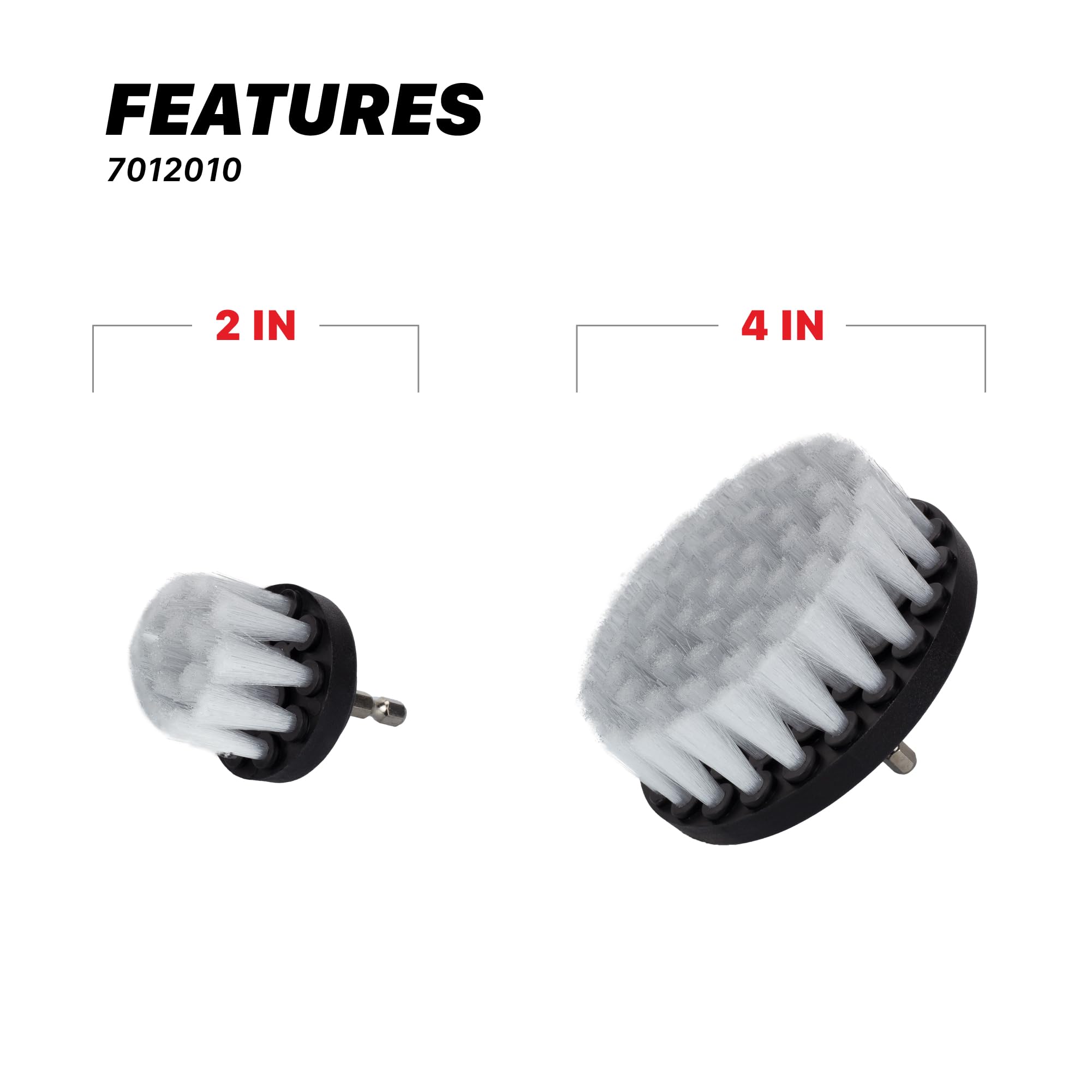 Maxshine Universal 2-Piece 2" & 4" Soft Leather Drill Brush Attachment Set – Professional Detailing for Leather, Fabric, Delicate Carpets & Convertible Tops – Gentle Cleaning Tool