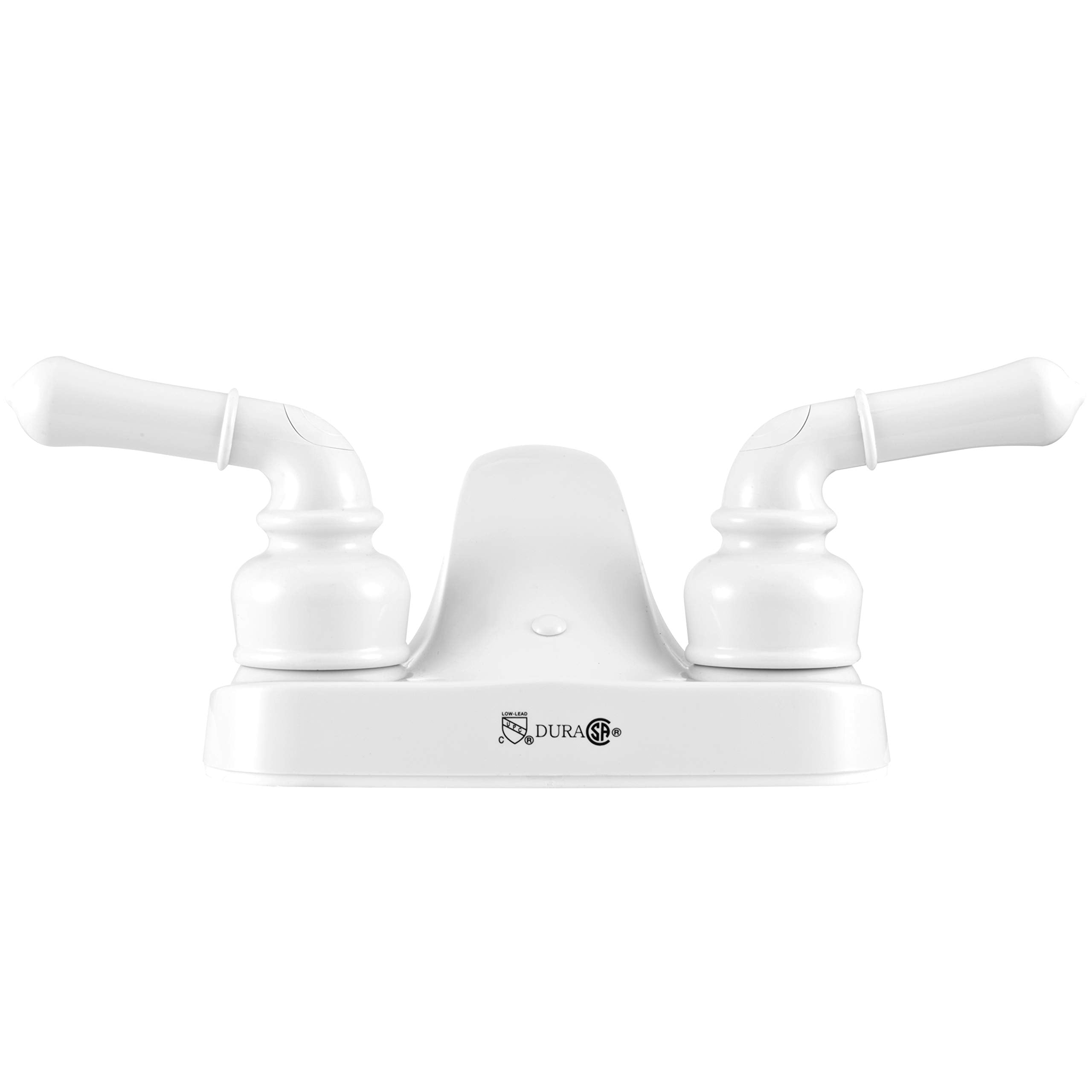 Dura Faucet RV DF-PL700C-WT 2-Hole Bathroom Faucet with Classic 2-Handles (White)