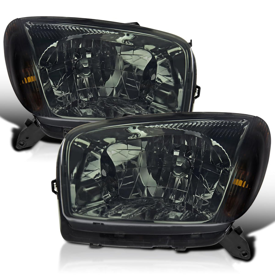 Smoke Spec-D Tuning Headlights Compatible with 2001-2003 Toyota RAV4, Left + Right Pair Headlamps Assembly