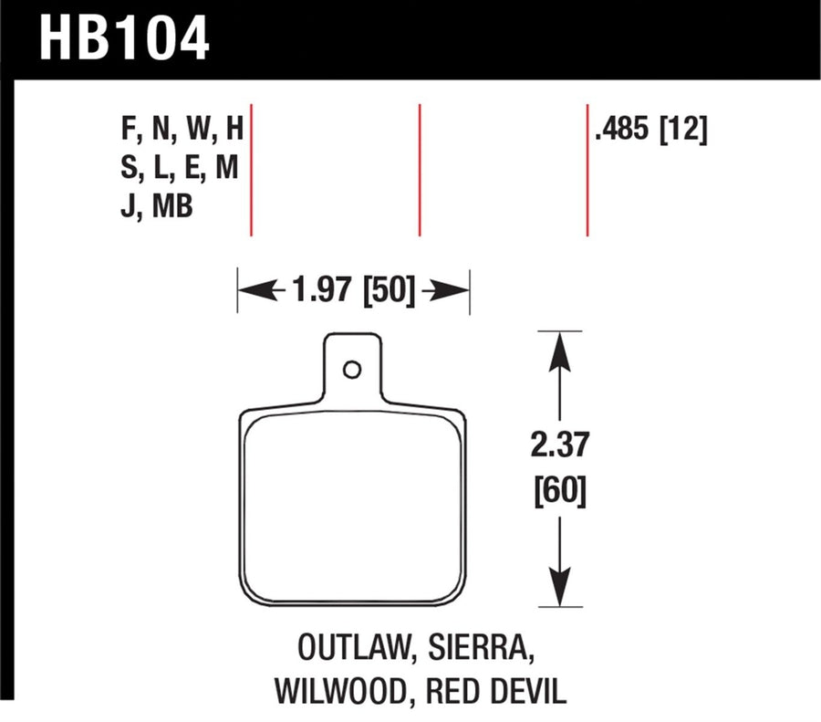 Disc Brake Pad Hawk Performance HB104S.485