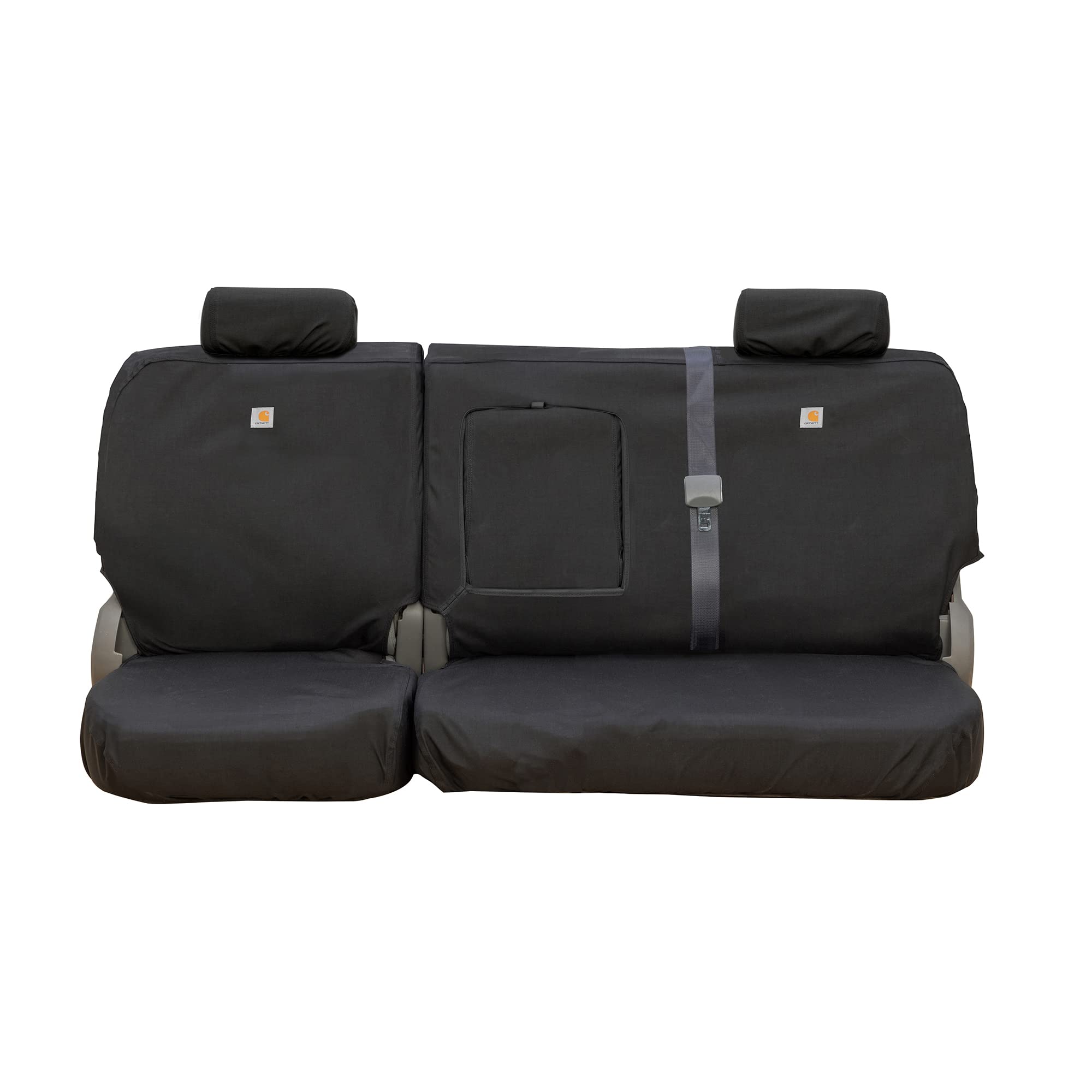 Covercraft Super Dux Carhartt SeatSaver Custom Seat Covers | SSC8429COBK | 2nd Row 60/40 Bench Seat | Compatible with Select Chevrolet Silverado/GMC Sierra 1500/2500/3500 Crew Cab Models | Black