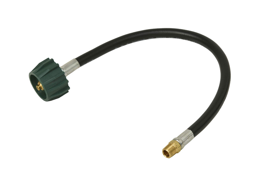 100473-18 Flame King, 1/4" Male NPT Adapter (Not Flare), Solid Rubber Pigtail Hose for RV Regulators, Black/Brass, 18 inches