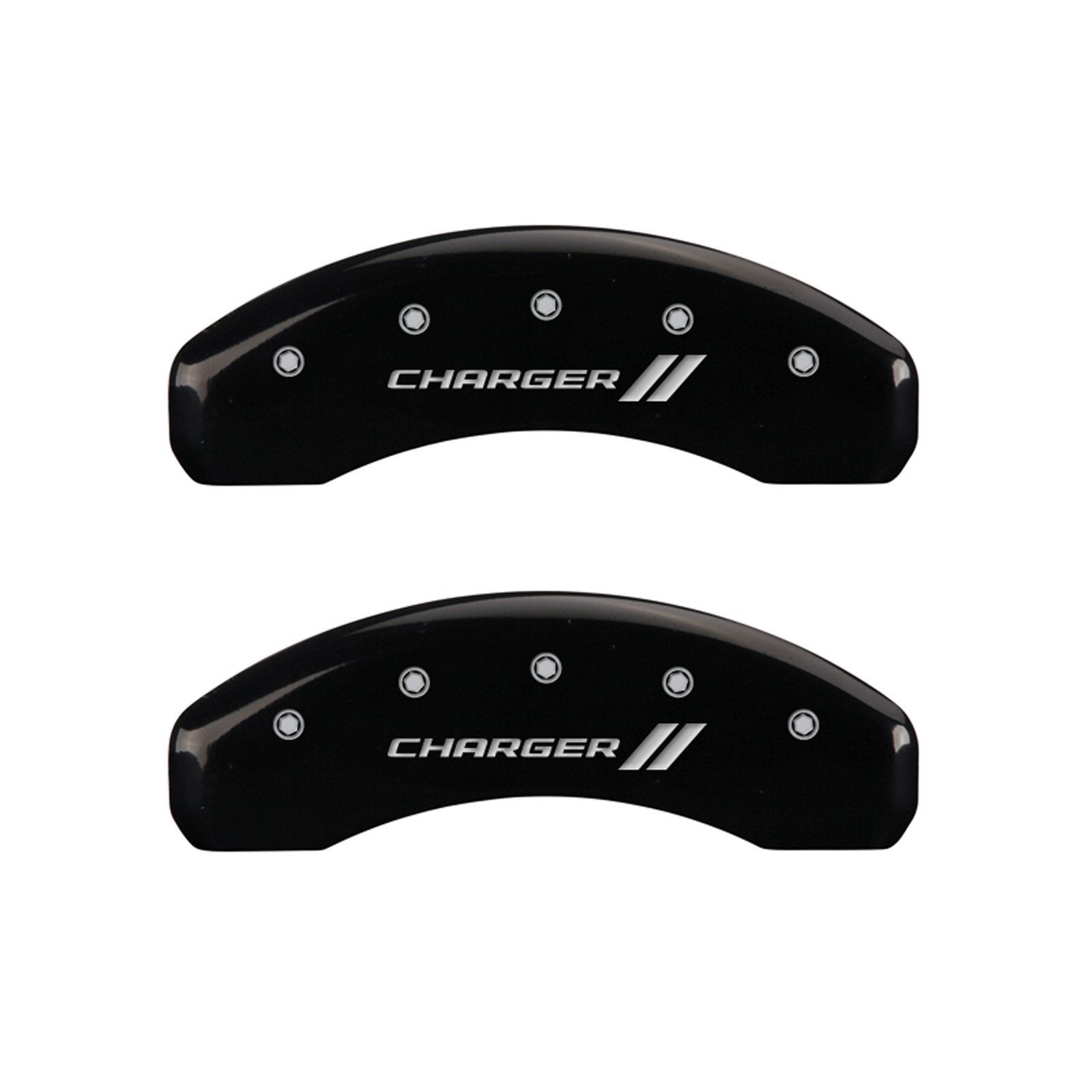 Charger ll MGP Caliper Covers 12088SCH1BK Engraved Caliper Cover with Black Powder Coat Finish and Silver Characters, (Set of 4)