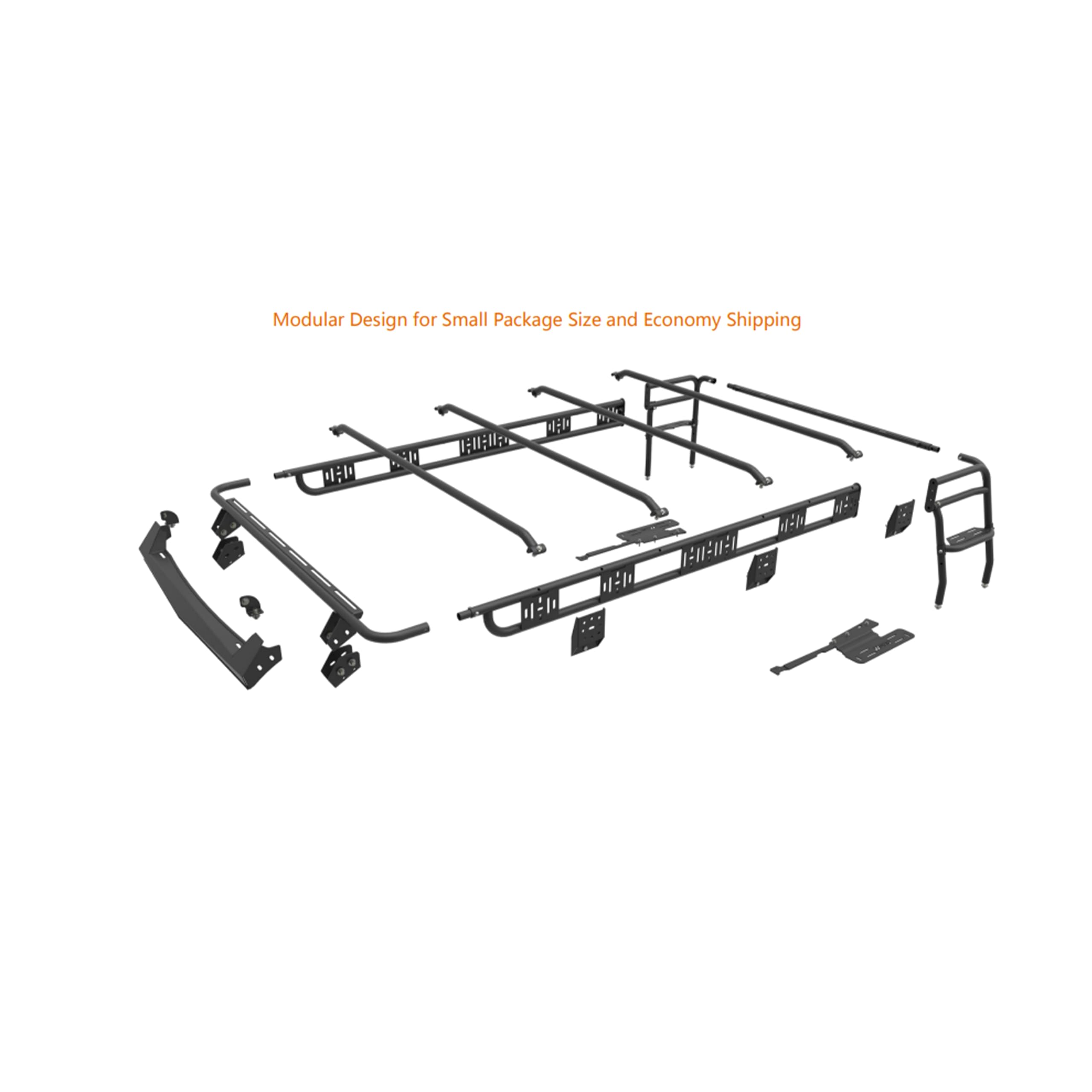 Black Horse Aluminum Traveler Roof Mounted Cargo Basket Rack (4 Door) Black Compatible with 2021-2024 Ford Bronco-TRRFB21