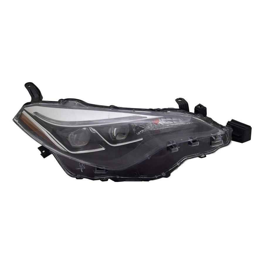 Right TYC Headlight Assembly Compatible with 2017-2019 Toyota Corolla