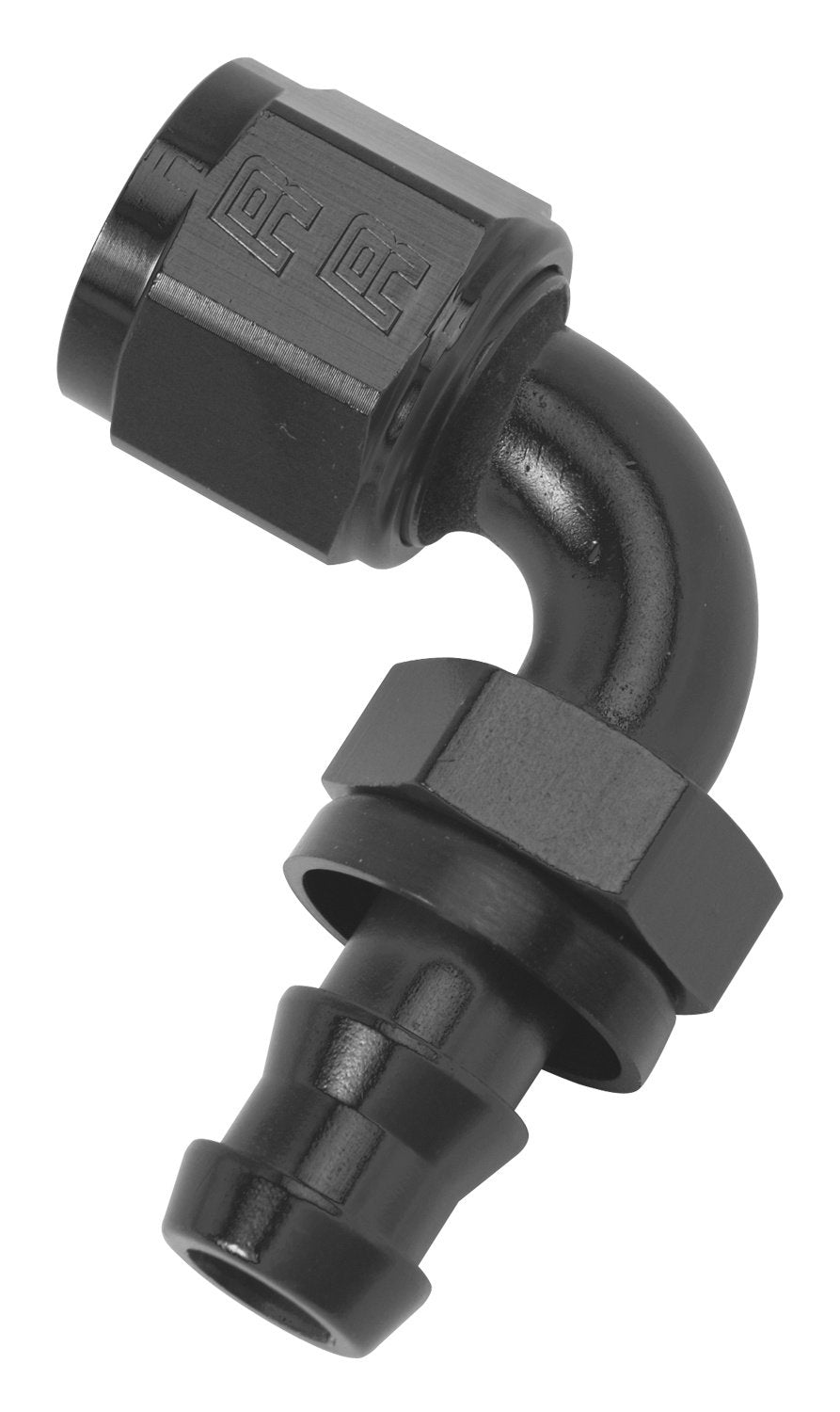 Hose End Edelbrock Twist Lok 90 Deg -6 Blk Anodized 624163