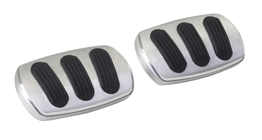 Billet Aluminum Curved Manual Brake/Clutch Pad Lokar BAG-6139 with Rubber - Pair