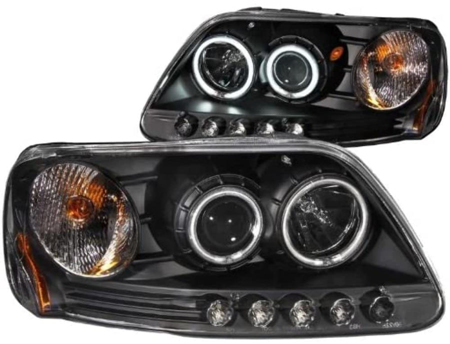 Projector Headlight Set ANZO USA 111097 w/CCFL Halo-Black
