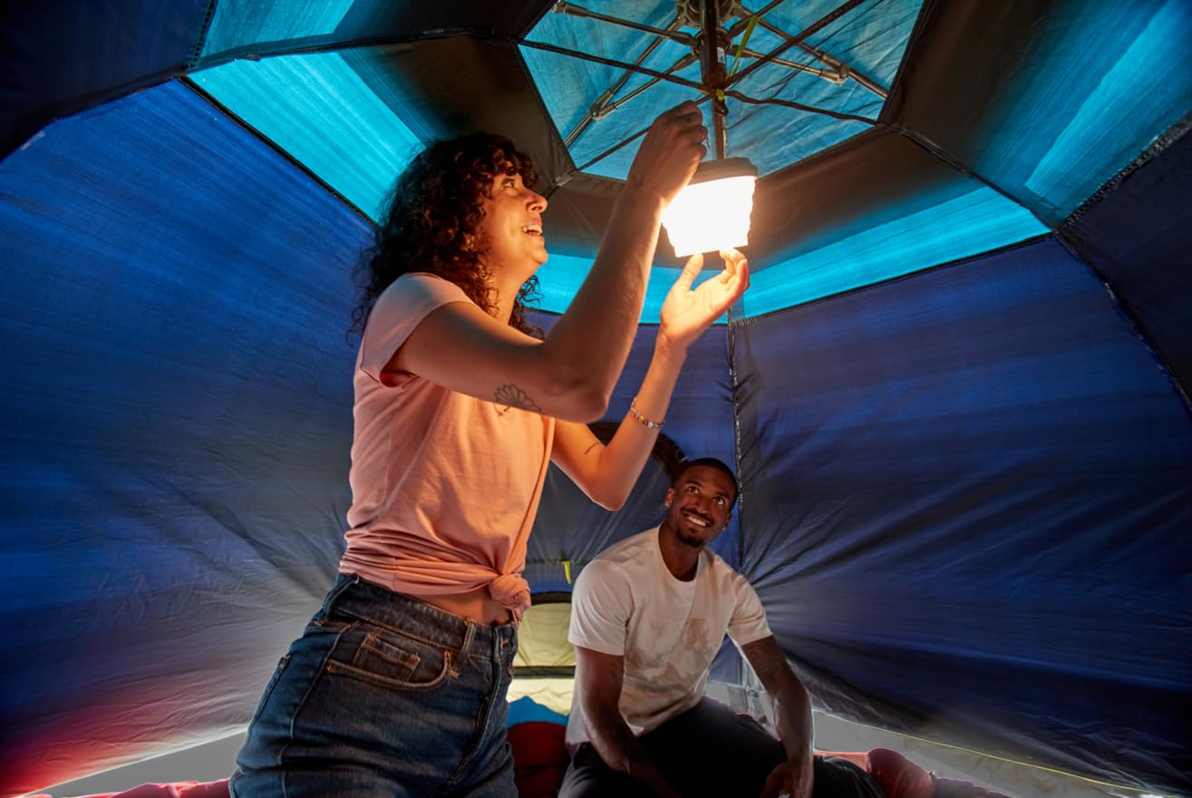 Rechargeable Coleman 200 Lumens Solar Camping Lantern, Collapsible, Lightweight & Water Resistant with Multicolored Lights