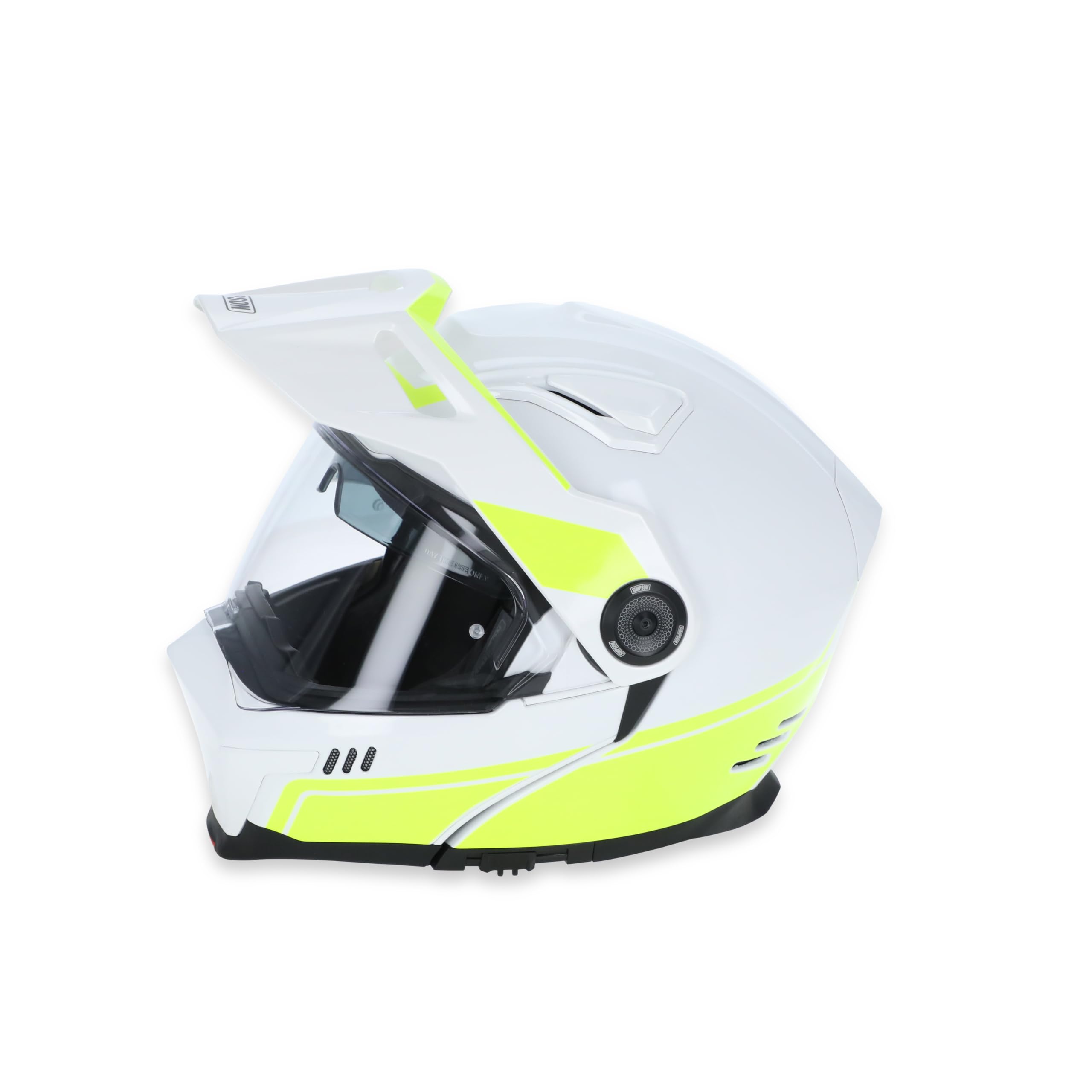 Journey Bandit Simpson Motorcycle Helmet - Yellow/White - 2XL | Off Road Dirt Bike UTV Motocross ATV | Modular Full-Face Flip Up | Clear Pinlock Anti-Fog Visor Shield | DOT ECE Certified (JBDWY2X)