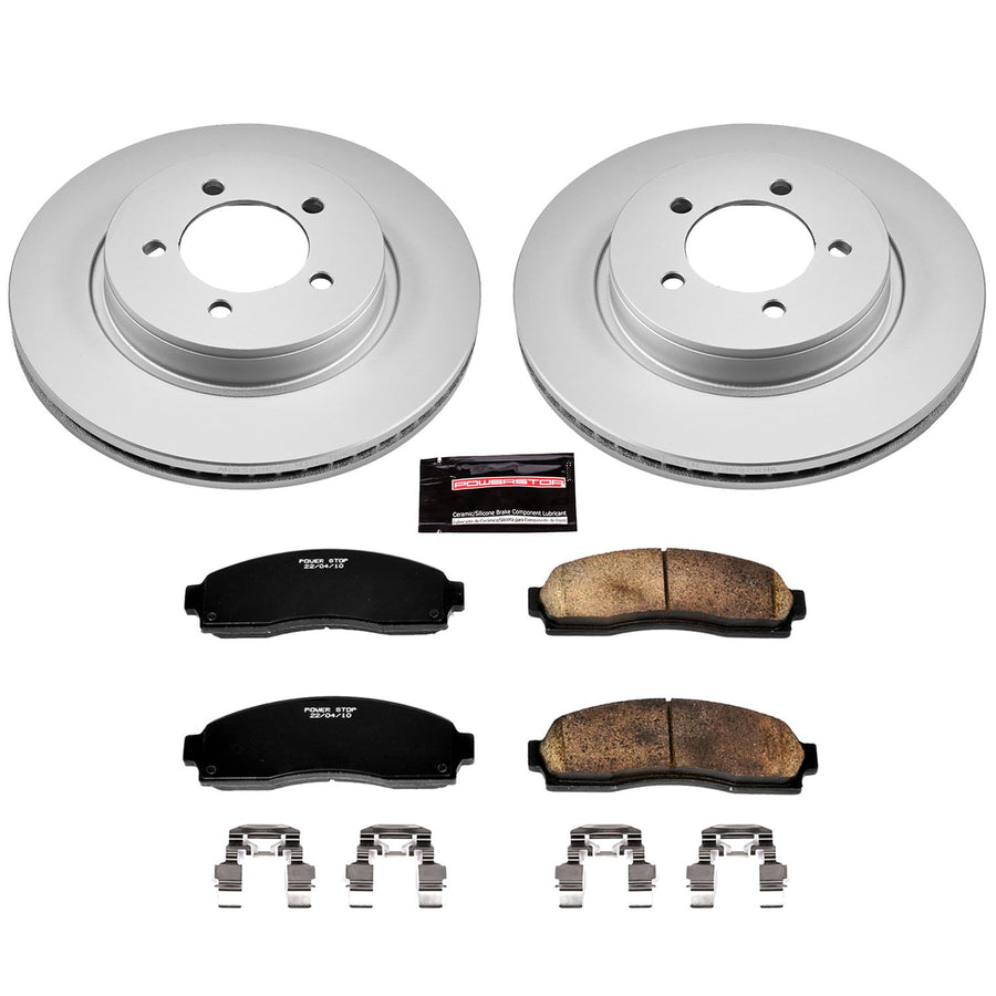 Power Stop CRK1931 Brake Rotor & Coated Ceramic Brake Pads- front For Ford Explorer 2002-2005, Mercury Mountaineer 2002-2005 [Model Specific]