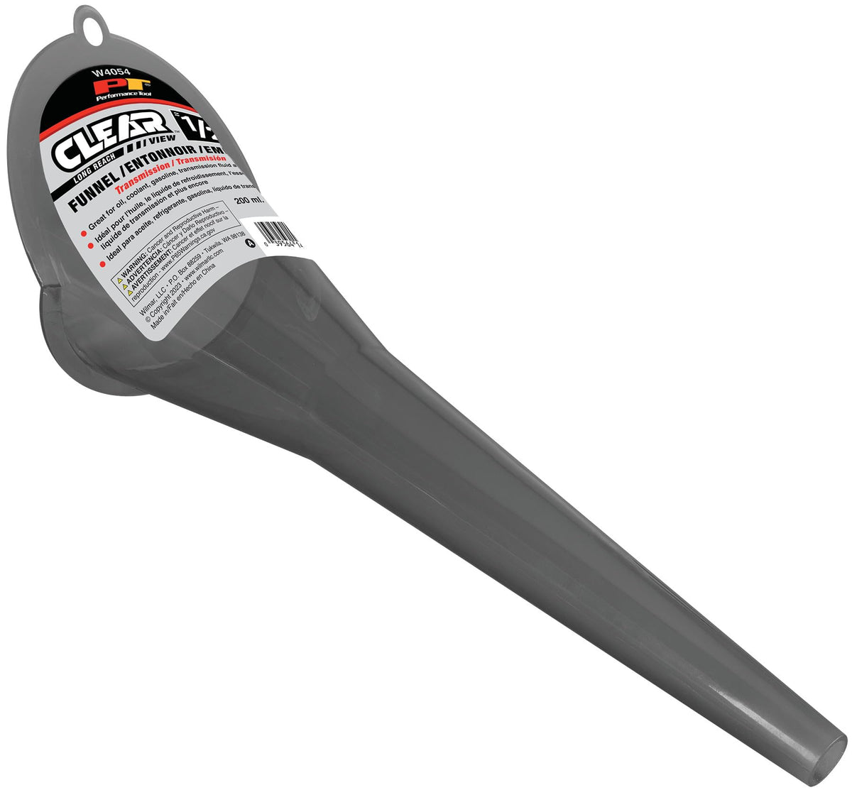 W4054 Performance Tool Clear View Long Reach Funnel - 1/2 Pint, Multi-Purpose Fluid Handling