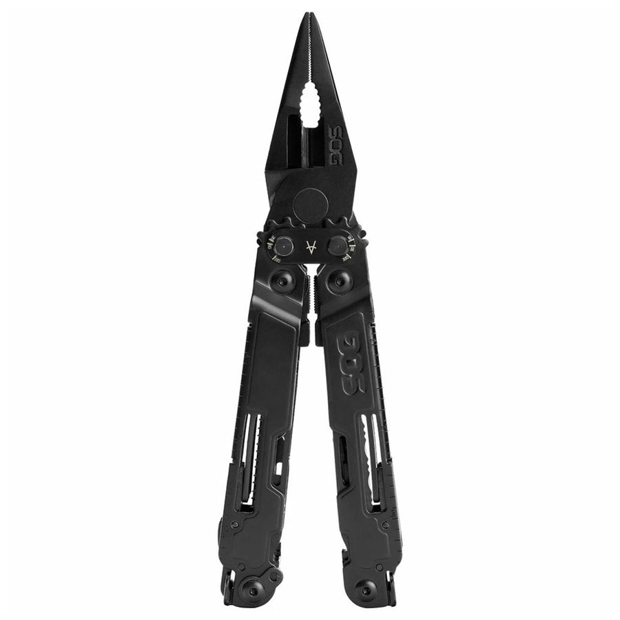 SOG PowerAccess Deluxe Heavy Duty All-Around Stainless Steel Multi-Tool w/Nylon Sheath, Two Knife Blades, Can & Bottle Opener, Black