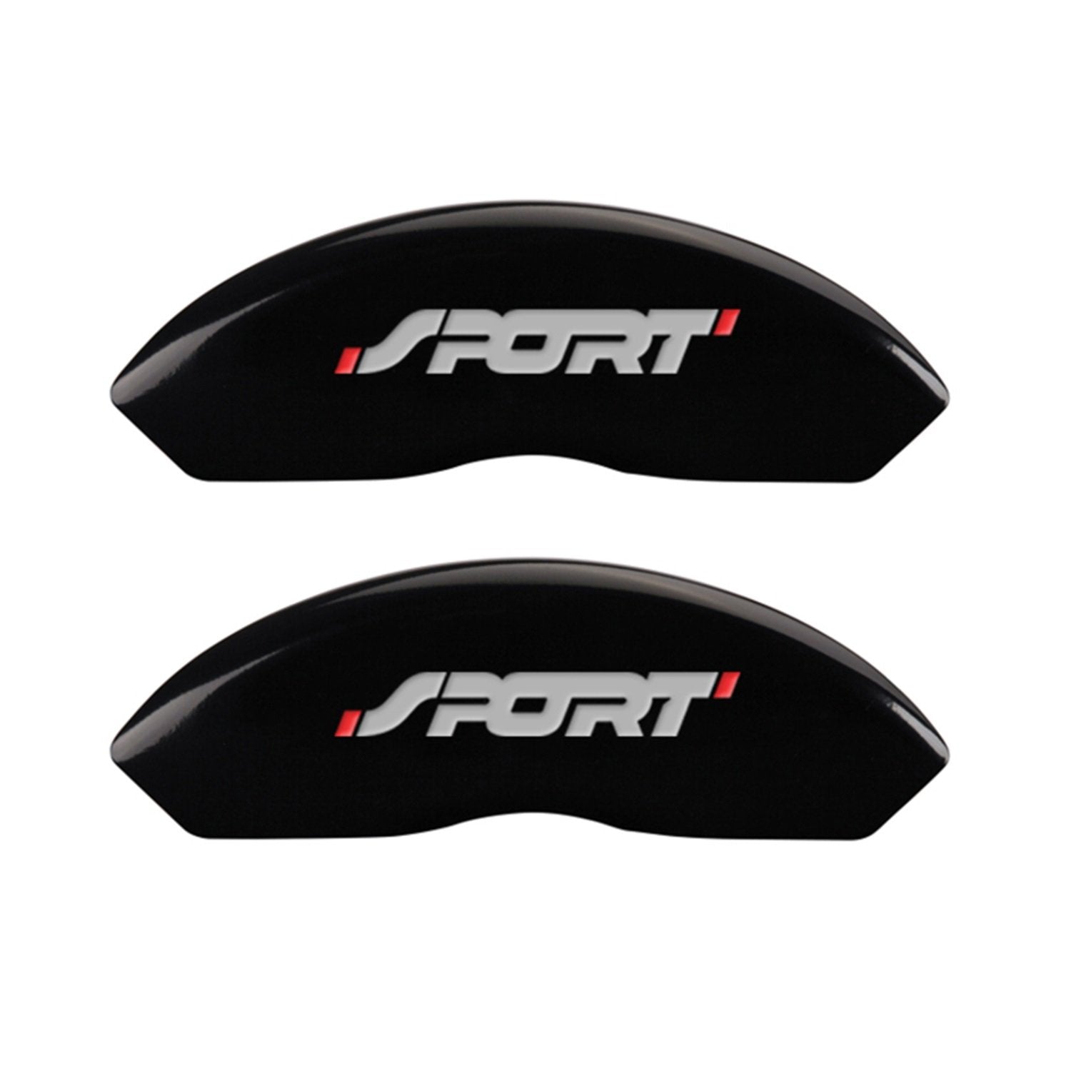 Black MGP Caliper Covers 10119SSP1BK Engraved with Silver Sport (Bold, No Bolts) (Set of 4)
