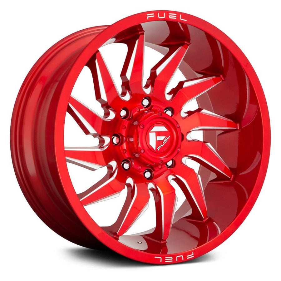 24x12 D745 SABER, Bolt Pattern: 8x6.5/, Offset: -44, CANDY RED MILLED, set of 1