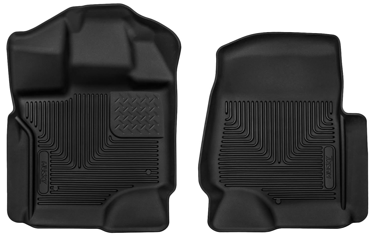 Husky Liners Floor Mats X-act Contour | Fits 2017 - 2024 Ford F-250/F-350 Crew/SuperCab | Front Row, 2-pc Black - 53361