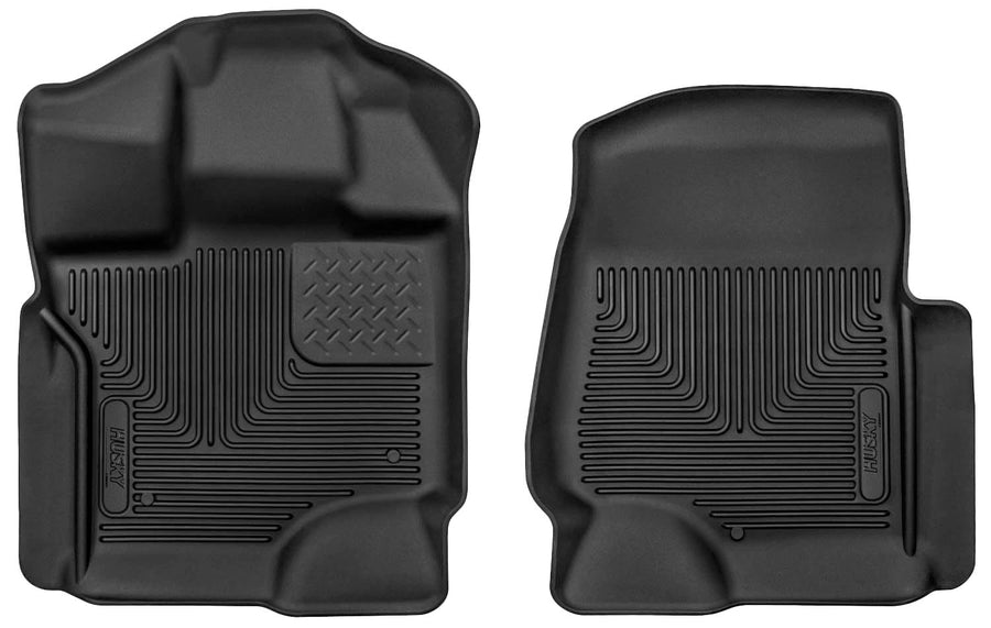 Husky Liners Floor Mats X-act Contour | Fits 2017 - 2024 Ford F-250/F-350 Crew/SuperCab | Front Row, 2-pc Black - 53361
