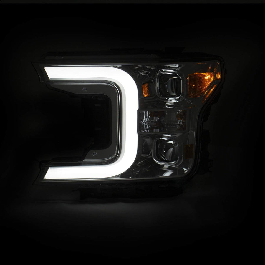 Ford F-150 Anzo USA 18-19 Projector Plank Style Switchback H.L. Chrome Amber