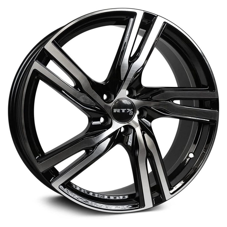 Custom RTX Gothenburg Wheel - 20x8, 45 Offset, 5x108 Bolt Pattern, 63.4mm Hub - Gloss Black Machined Rim