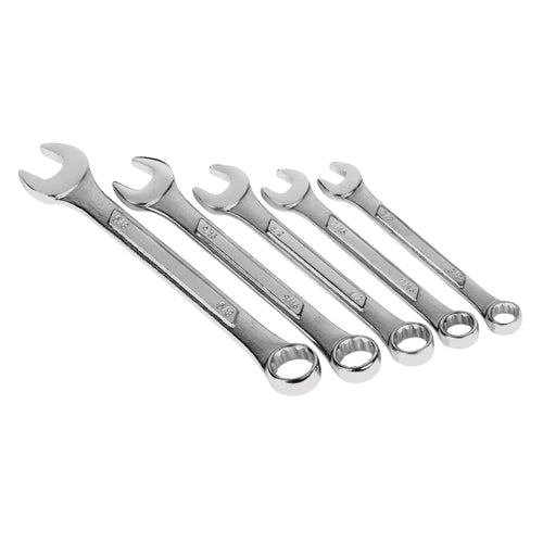 W15P Performance Tool Heat Treated Alloy Steel Raised Panel Design SAE Combination Wrench Set - Sizes 3/8, 7/16, 1/2, 9/16 and 5/8-Inch