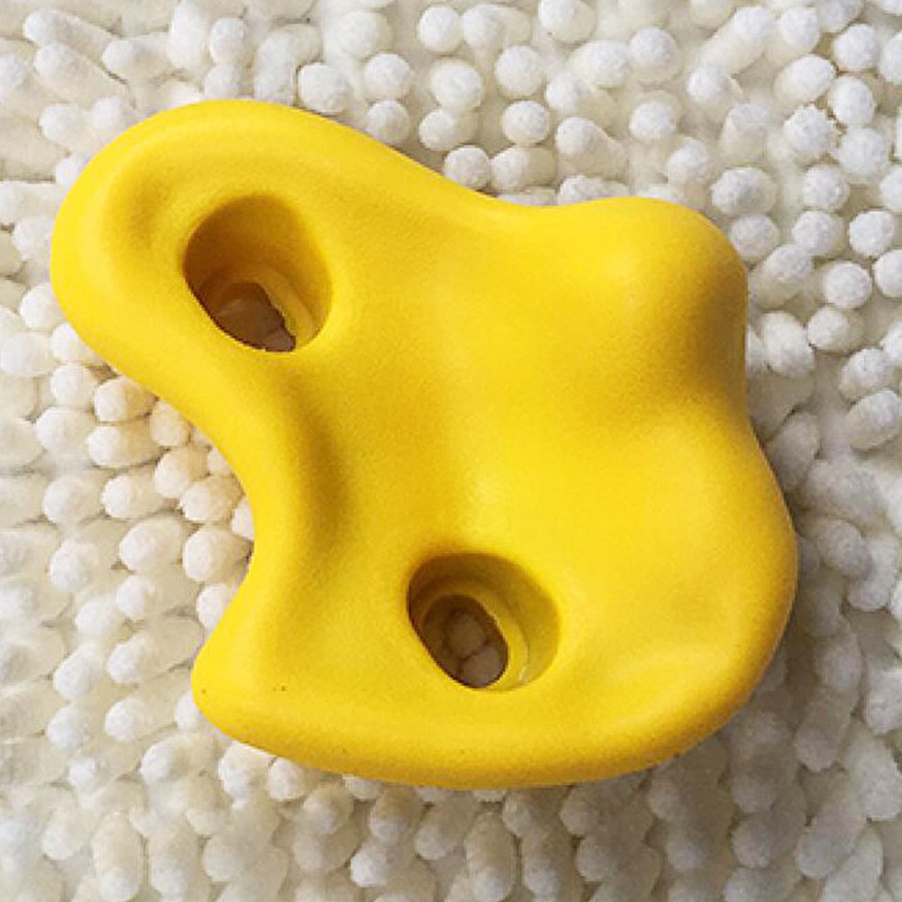 Kids Children ck Climbing Wood Wall Stones Hand Feet Holds Grip Kits Stock(Yellow)